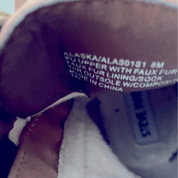 Steve Madden Peachy Tan Faux Fur-Lined Lace Combat Walking Ankle Boots Size 8 M - Picture 12 of 14